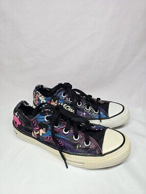 CONVERSE Womens SIZE 6 CAT WOMAN Meow DC COMICS SHOES LOW TOP PRE-OWNED